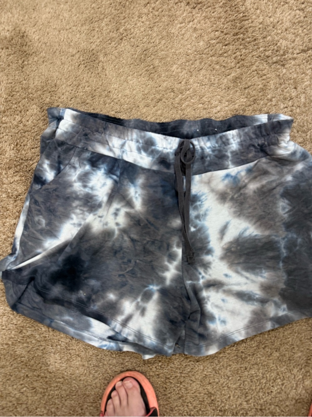 LIVI by Lane Bryant Tie-Dye Athletic Shorts - Blue Gray